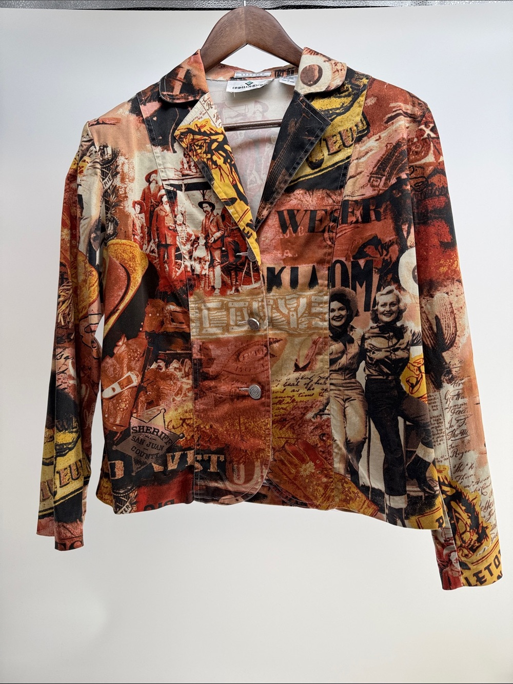 erin london Brown & Tan Vintage Collage Blazer